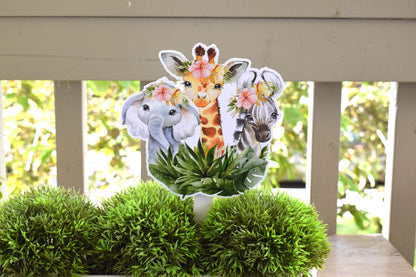 Tropical Girl Jungle Safari Topper For Baby Shower Or Party, Party Decor, Baby Shower Centerpieces Decorations, Room Decor, New Mom Gifts