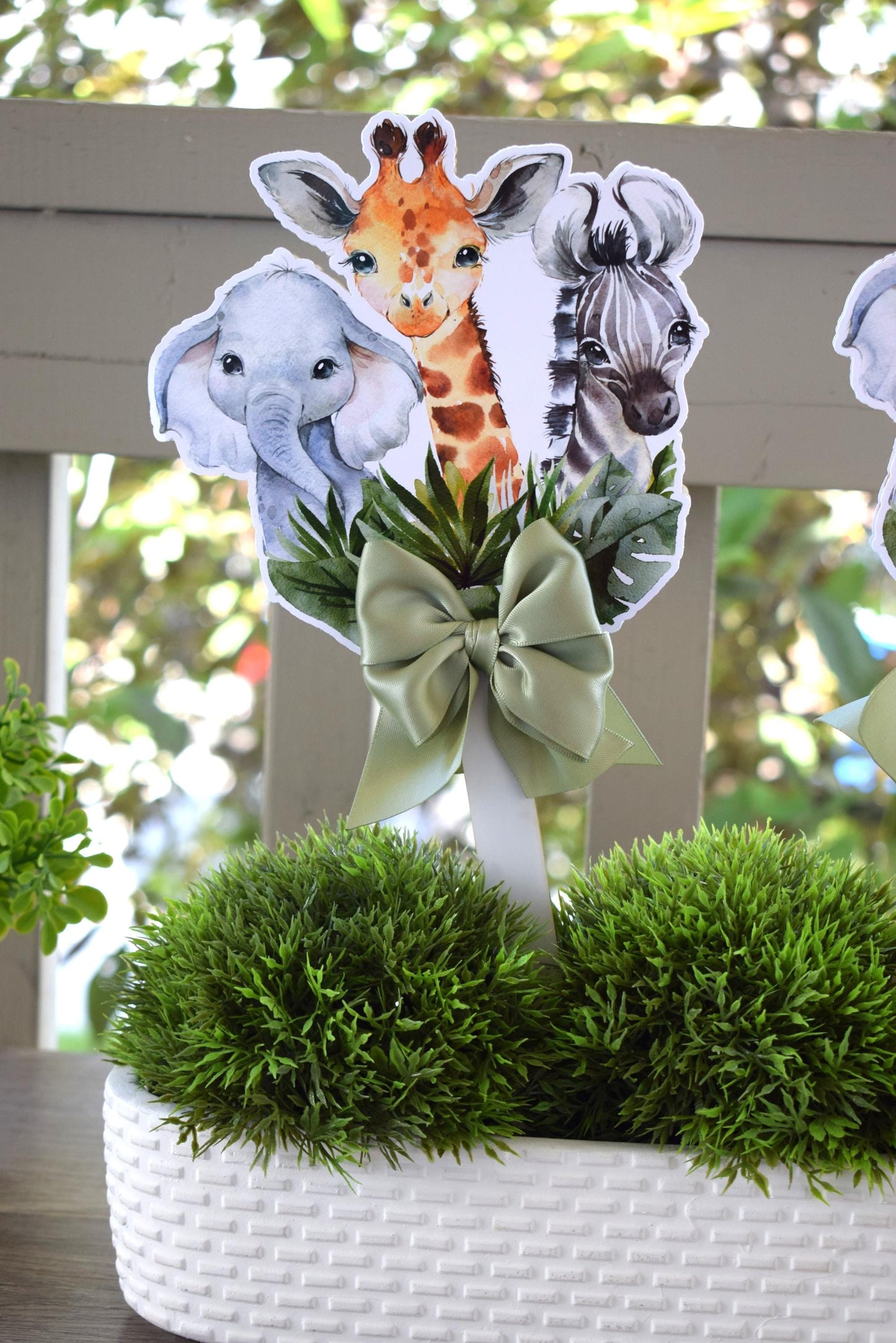 Jungle Safari Topper Baby Shower, Party Decor, Baby Shower Centerpieces Decorations, Room Nursery Decor, New Mom Gifts - S0001