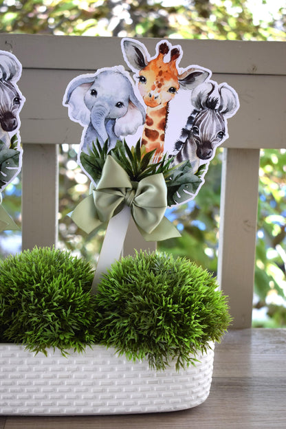 Jungle Safari Topper Baby Shower, Party Decor, Baby Shower Centerpieces Decorations, Room Nursery Decor, New Mom Gifts - S0001