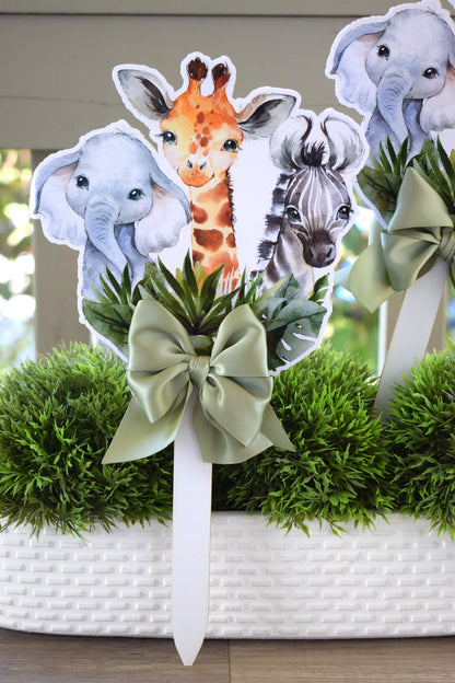 Jungle Safari Topper Baby Shower, Party Decor, Baby Shower Centerpieces Decorations, Room Nursery Decor, New Mom Gifts - S0001