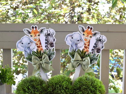 Jungle Safari Topper Baby Shower, Party Decor, Baby Shower Centerpieces Decorations, Room Nursery Decor, New Mom Gifts - S0001