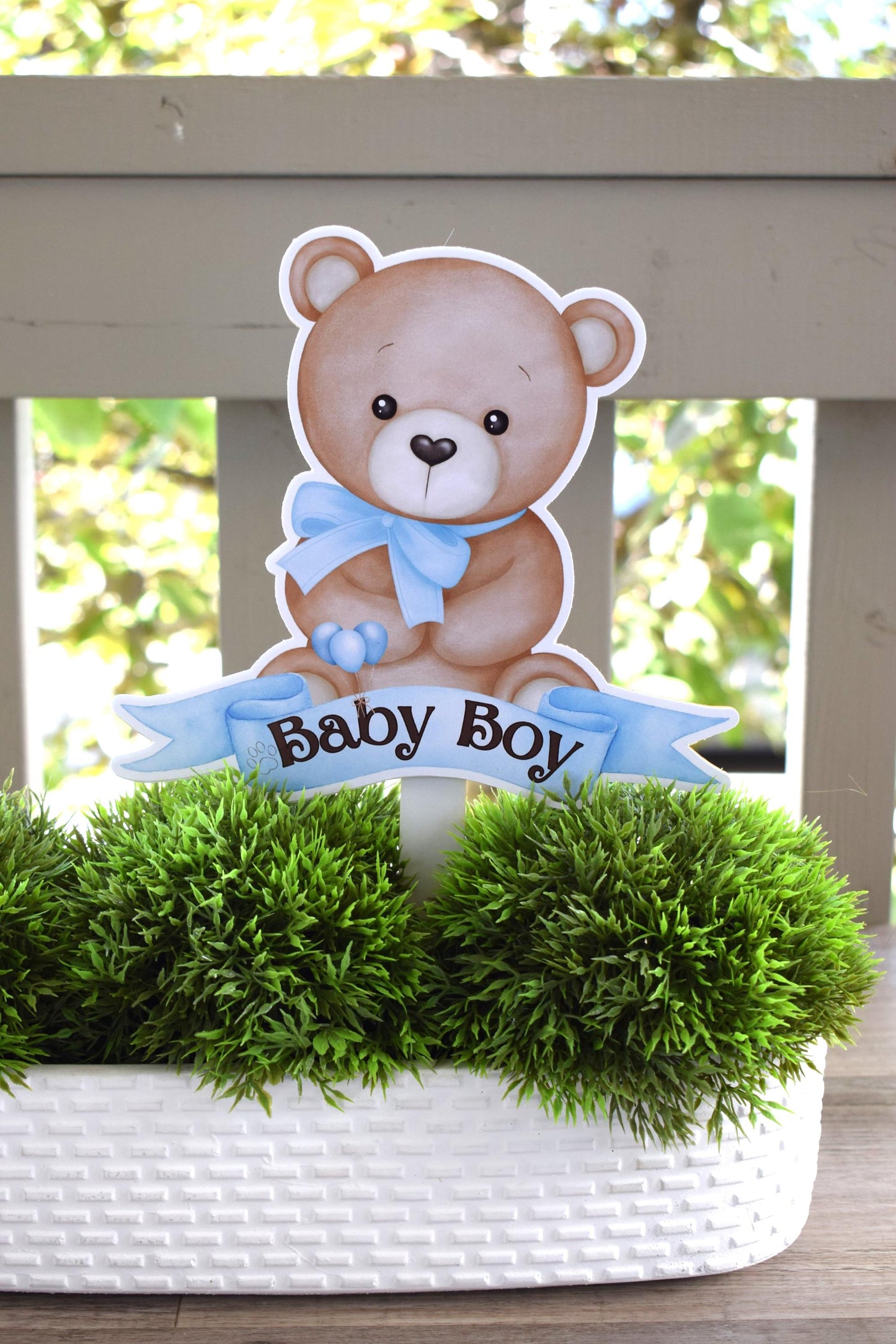 Boy Teddy Bear Cake Toppers, Blue Bear Baby Shower, Bear Party, Cupcake, Bear Baby Shower Decorations - S0002