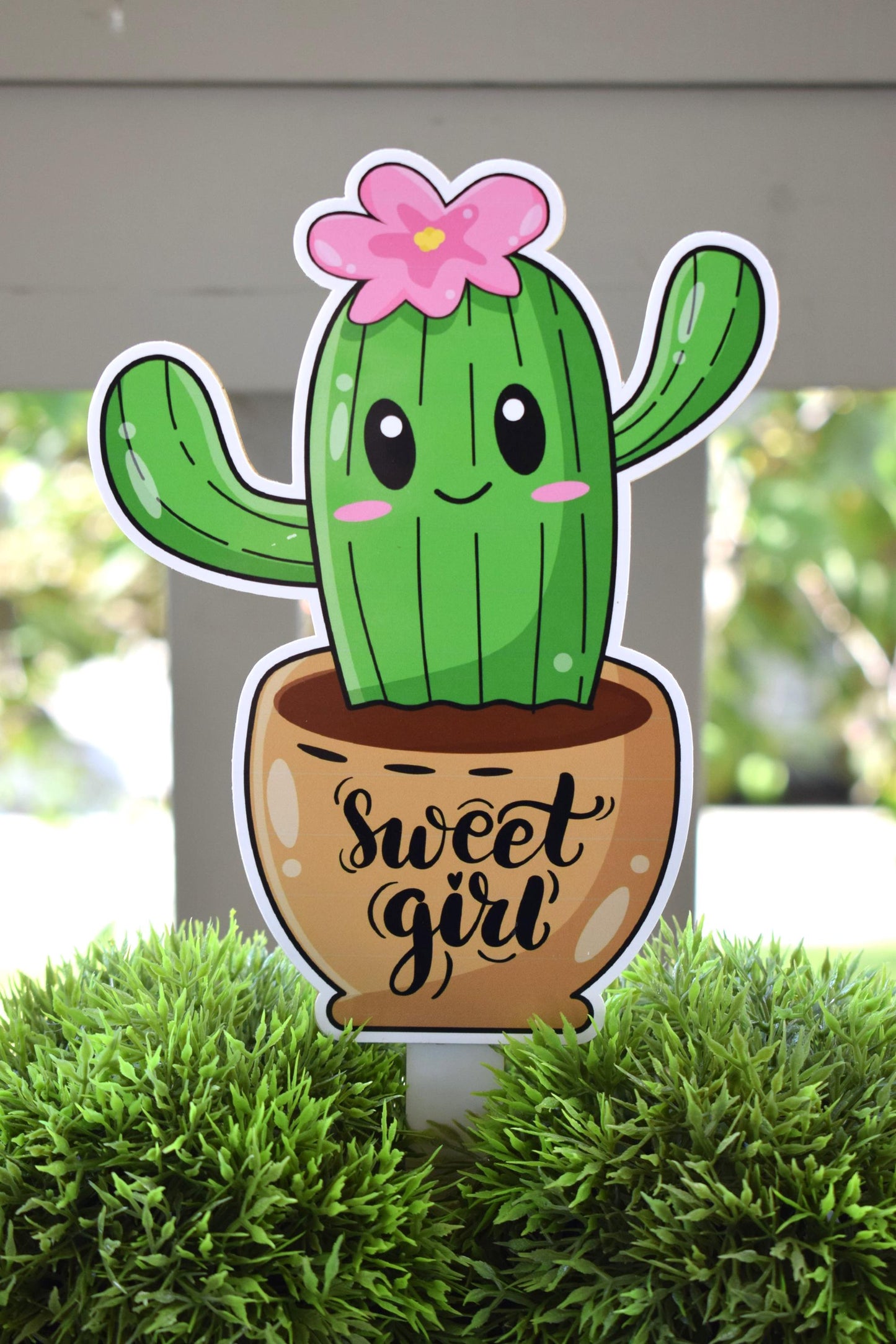 Girl Cactus Cake Toppers, Cactus Baby Shower Party, Flower Girl Cactus Baby Shower Centerpieces Decorations, Room Decor, Mom Gifts - S00015