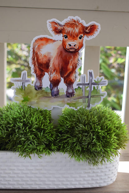 Highland Cow Cake Toppers, Baby Shower and Party, Highland Cow Diaper Cake, Cow Baby Shower Decorations, Celebrations By Cris -S0002