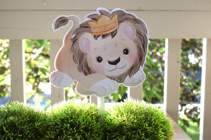 Baby Lion Cake Toppers, Crown Baby Cub Lion Baby Shower Party, Baby Lion King Shower Centerpieces Decor, Boy Room Decor, New Mom Gifts