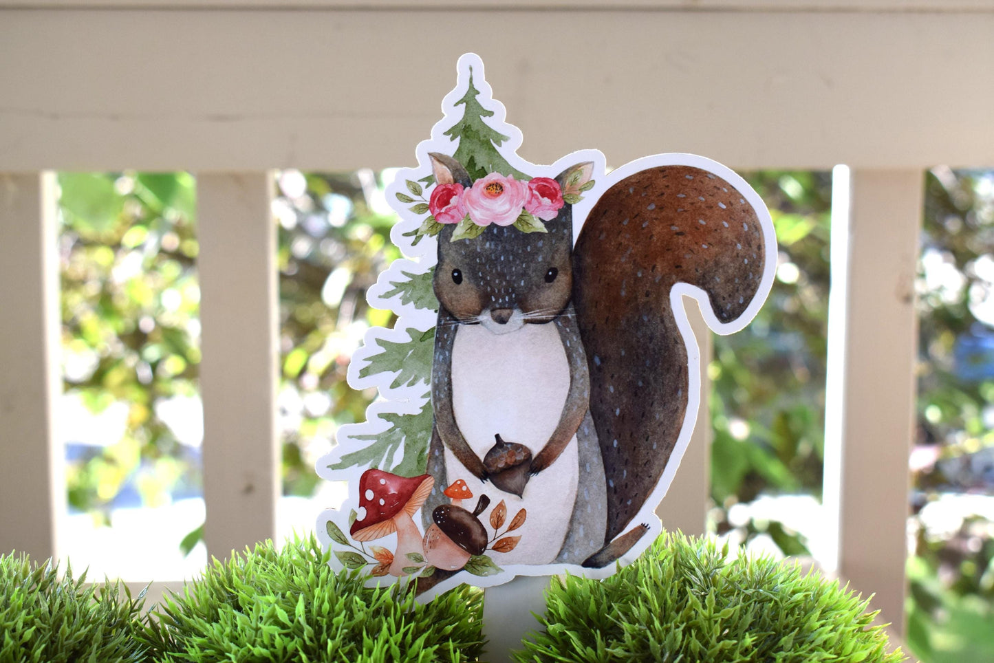 Girl Woodland Cake Topper, Woodland Centerpieces Decorations, Fox Bear Deer Rabbit Raccoon, Girl Room Nursery Decor, Celebrations By Cris