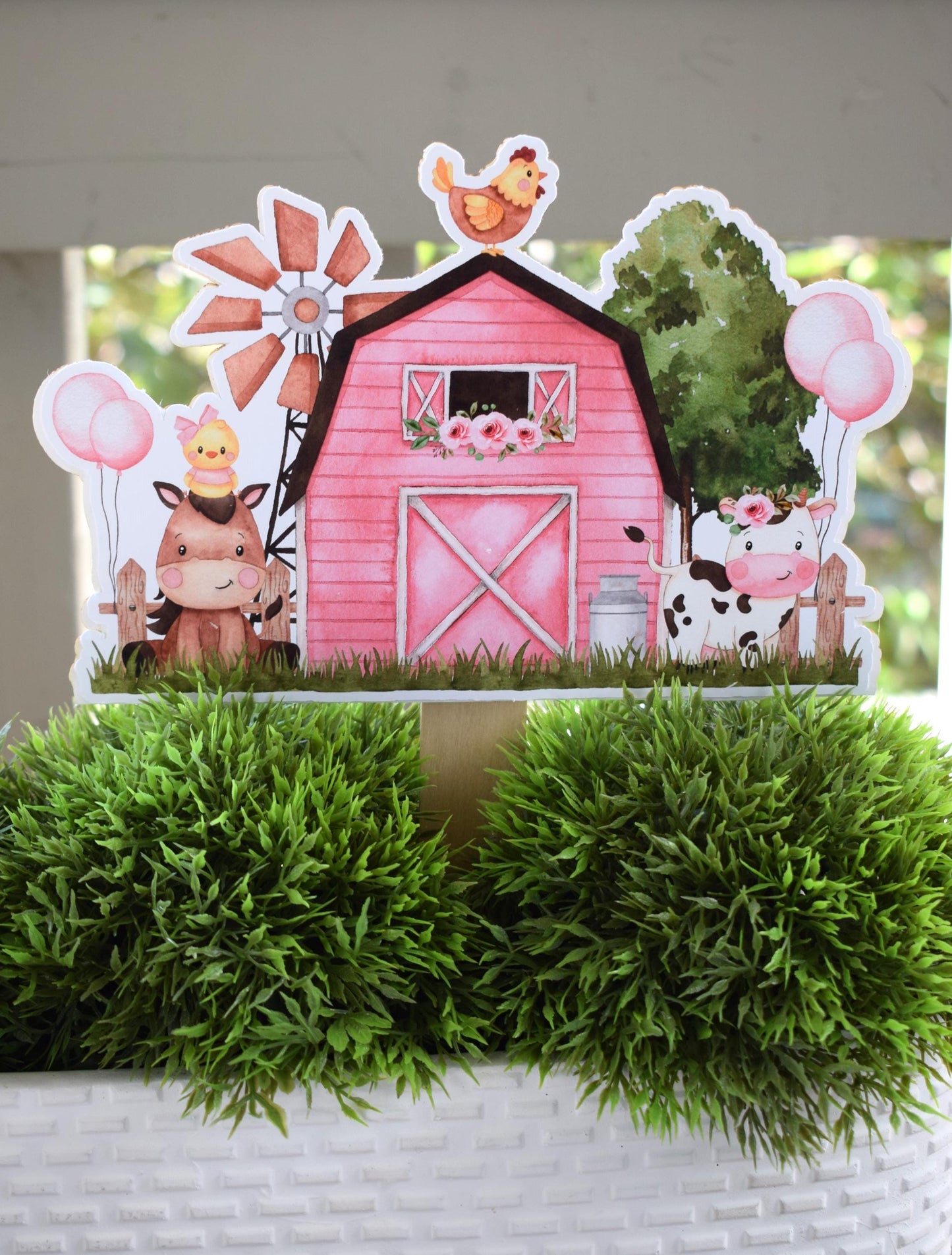 Girl Farm Animal Cake Toppers, Baby Shower Party, Animal Baby Shower Centerpieces Decorations, Room Decor, Mom Gifts, Celebrations By Cris