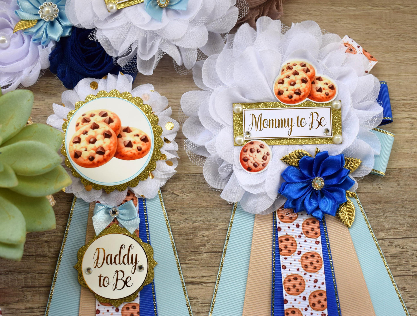 Cookie Baby Shower, Royal Brown White Maternity Sash, Mommy To Be, Daddy To Be, Custom - Celebrations By Cris