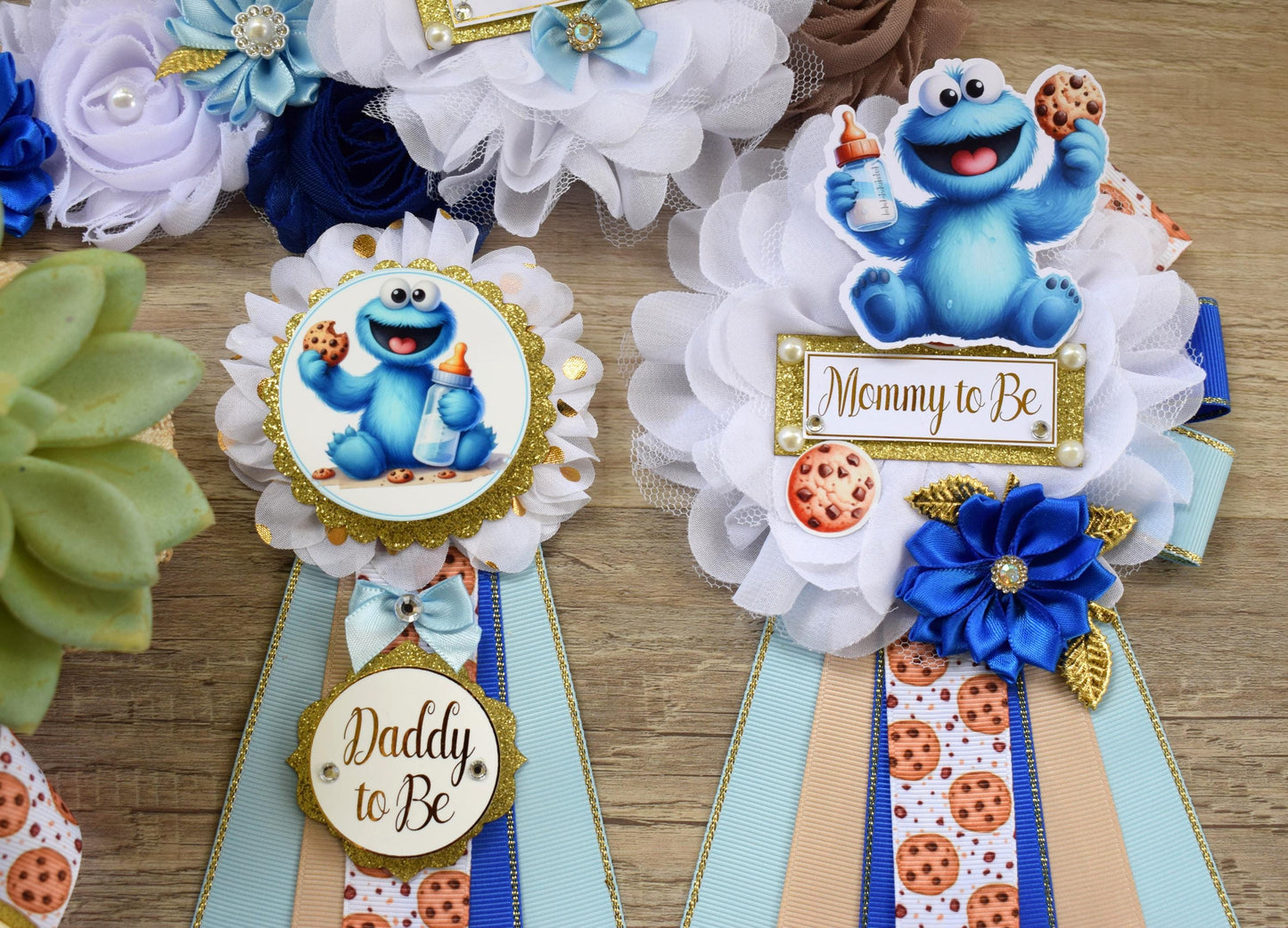 Cookie Baby Shower, Royal Brown White Maternity Sash, Mommy To Be, Daddy To Be, Custom - Celebrations By Cris