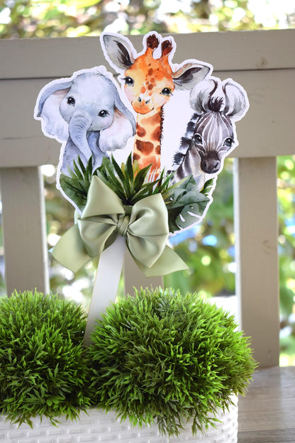 Jungle Safari Topper Baby Shower, Party Decor, Baby Shower Centerpieces Decorations, Room Nursery Decor, New Mom Gifts - S0001