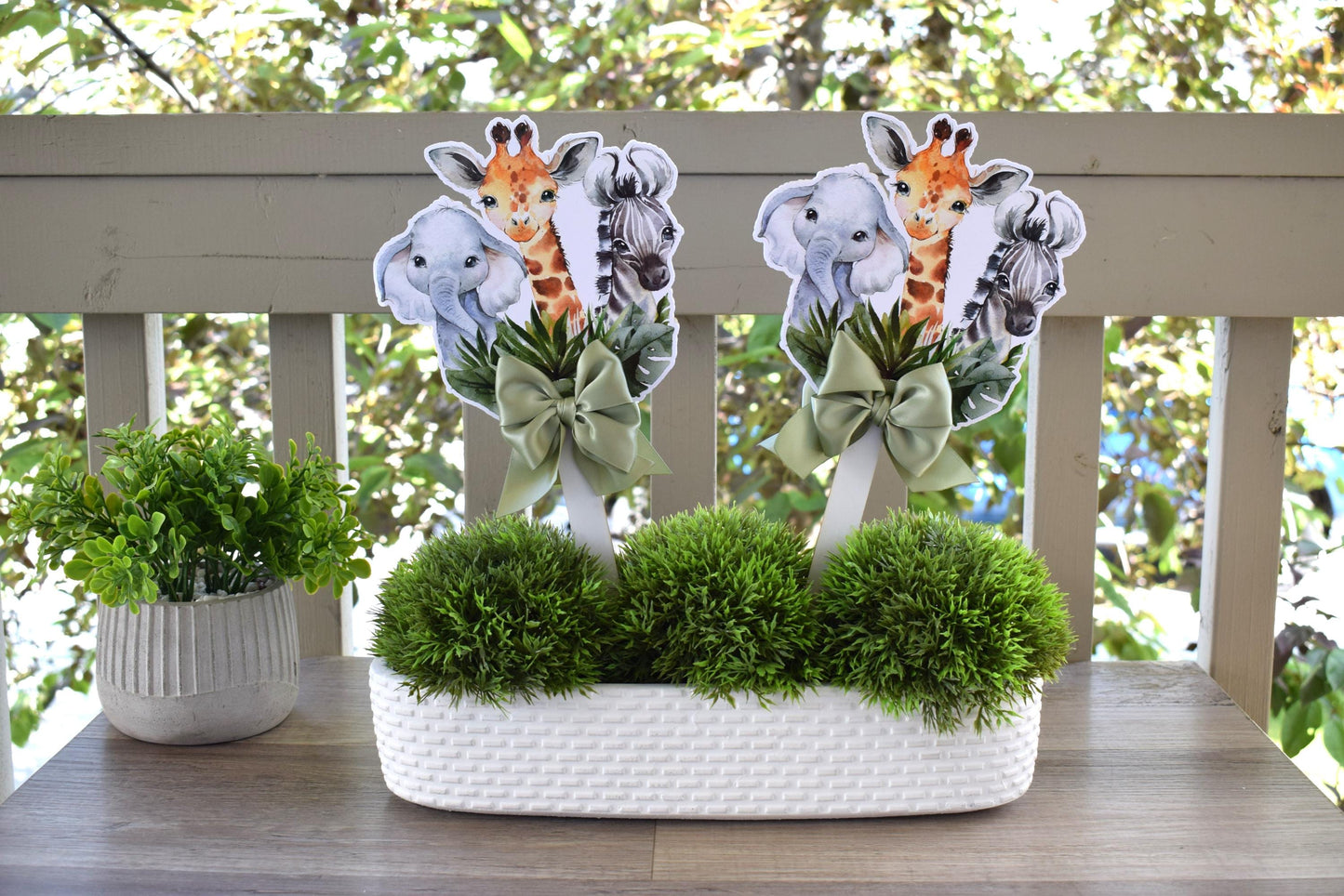 Jungle Safari Topper Baby Shower, Party Decor, Baby Shower Centerpieces Decorations, Room Nursery Decor, New Mom Gifts - S0001