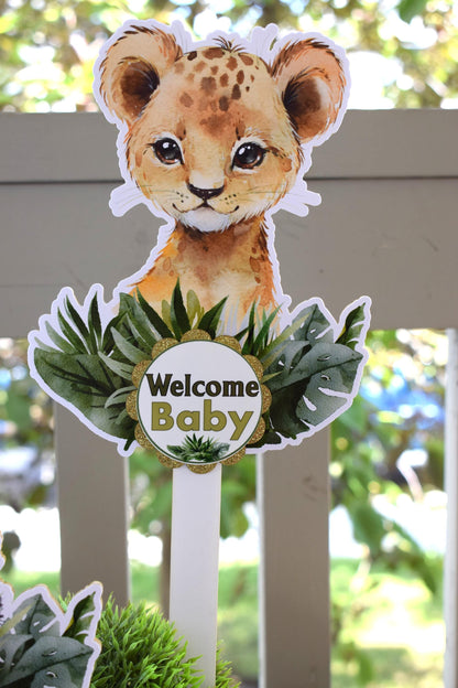 Jungle Safari Cake Toppers, Baby Shower Party, Baby Shower Centerpieces Decorations, Boy Room Nursery Decor, New Mom Gifts - S0001