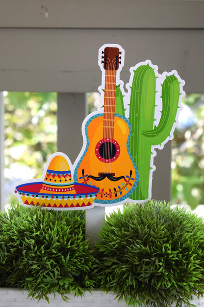 Mexican Fiesta Cake Topper, Cactus Baby Shower Party, Mexican Cactus Baby Shower Centerpieces Decorations, Room Decor, Mom Gifts - S00015