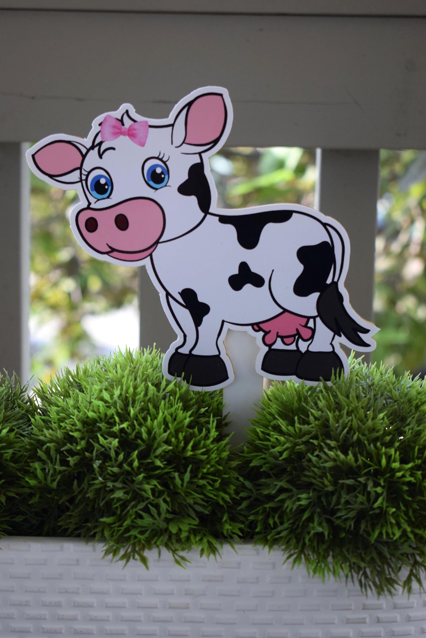 Girl Cow Cake Toppers, Baby Shower and Party, Girl Bow Cow Diaper Cake, Pink Cow Baby Shower Decorations, Celebrations By Cris -S0002