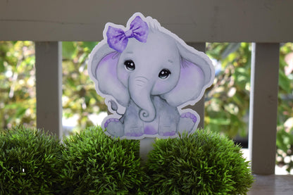 Lavender Elephant Cake Toppers, Elephant Baby Shower and Party, Purple Lavender Diaper Cake, Baby Shower Decor, Celebrations By Cris - S0002