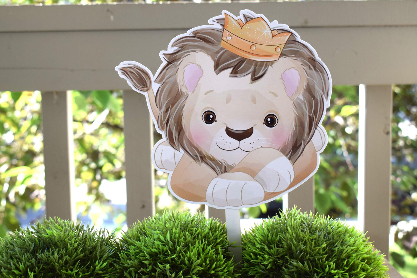 Baby Lion Cake Toppers, Crown Baby Cub Lion Baby Shower Party, Baby Lion King Shower Centerpieces Decor, Boy Room Decor, New Mom Gifts