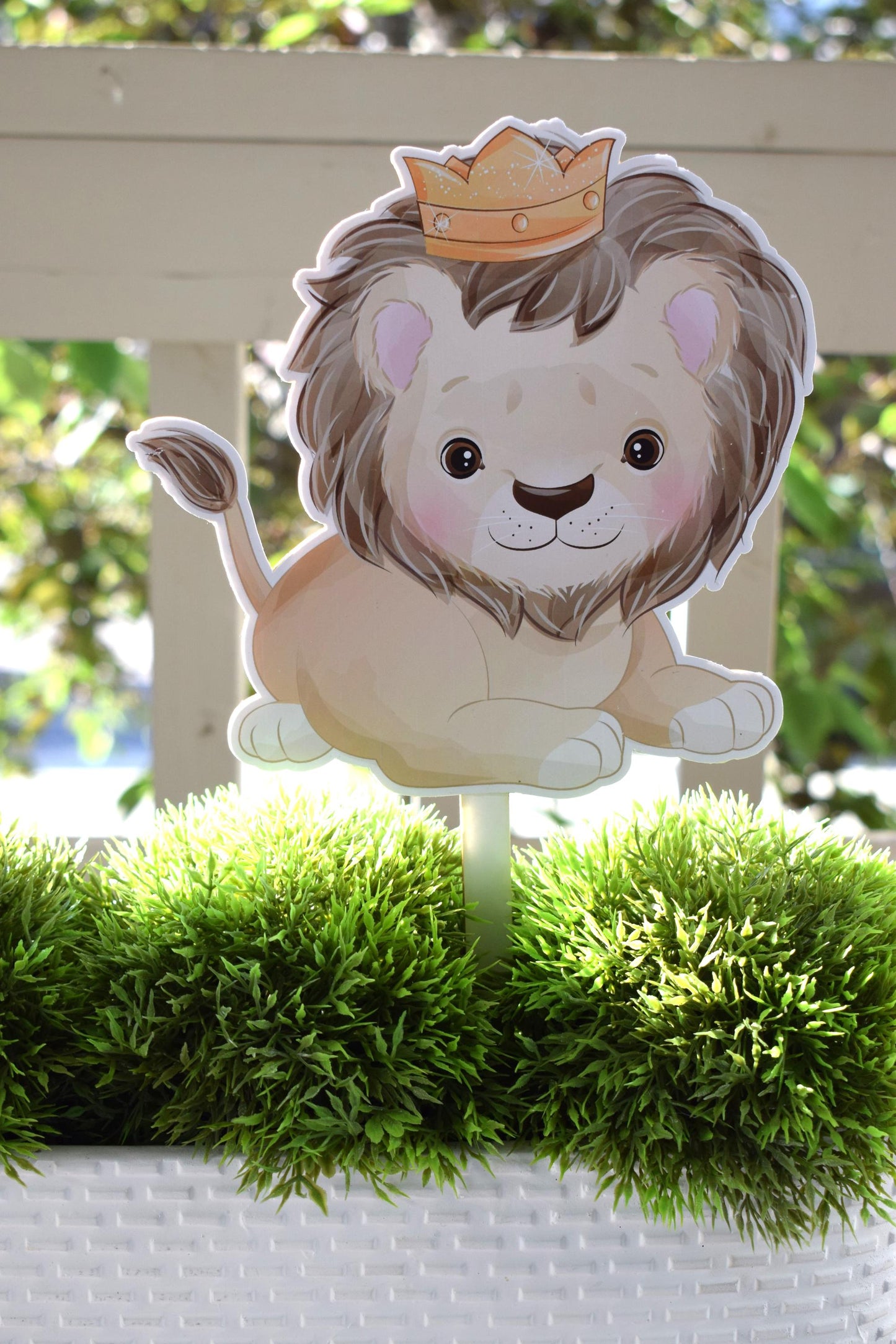 Baby Lion Cake Toppers, Crown Baby Cub Lion Baby Shower Party, Baby Lion King Shower Centerpieces Decor, Boy Room Decor, New Mom Gifts