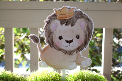 Baby Lion Cake Toppers, Crown Baby Cub Lion Baby Shower Party, Baby Lion King Shower Centerpieces Decor, Boy Room Decor, New Mom Gifts