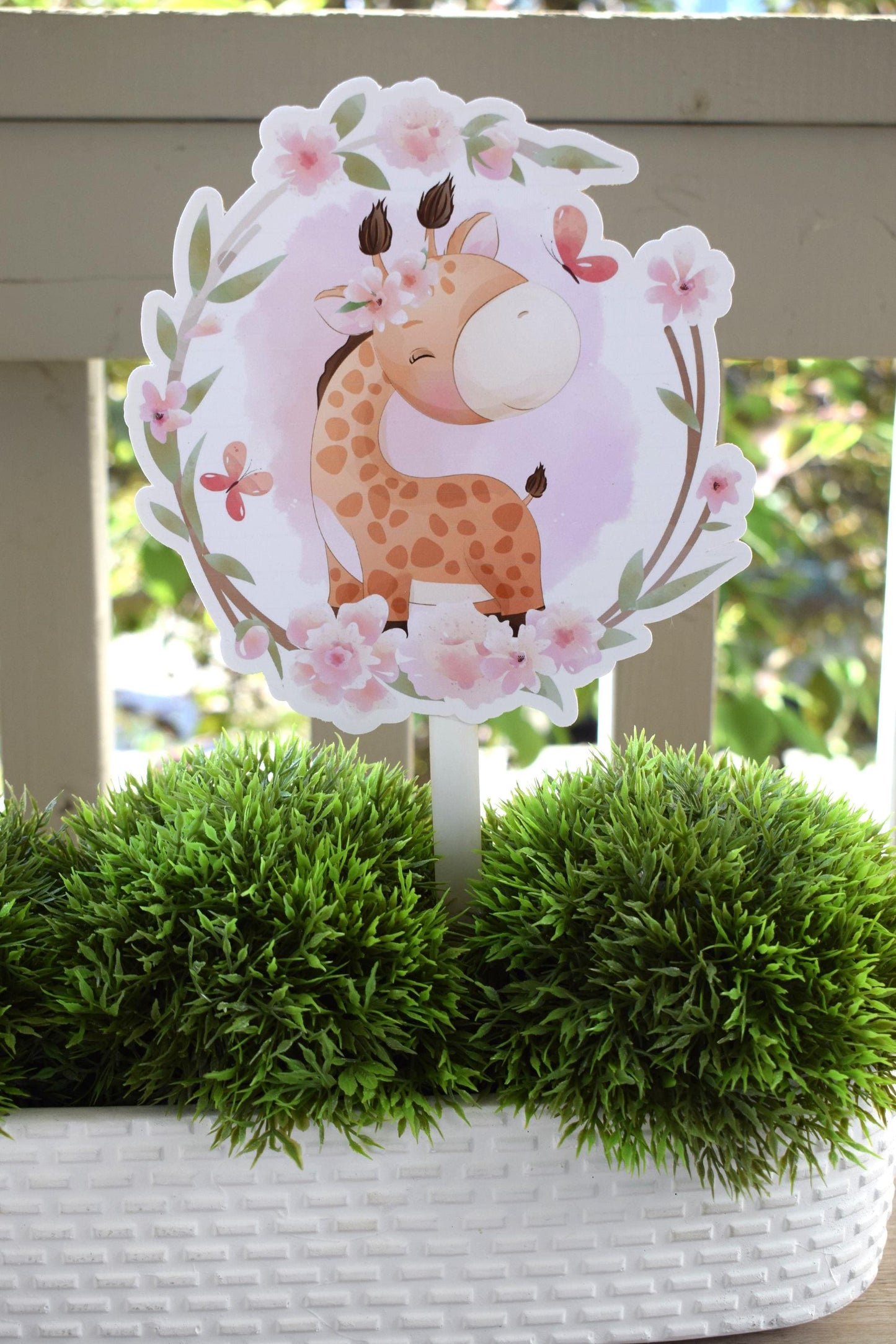 Girl Animal Safari Cake Toppers, Baby Shower Party, Pink Baby Shower Centerpieces Decorations, Boy Room Nursery Decor, New Mom Gifts - S0002