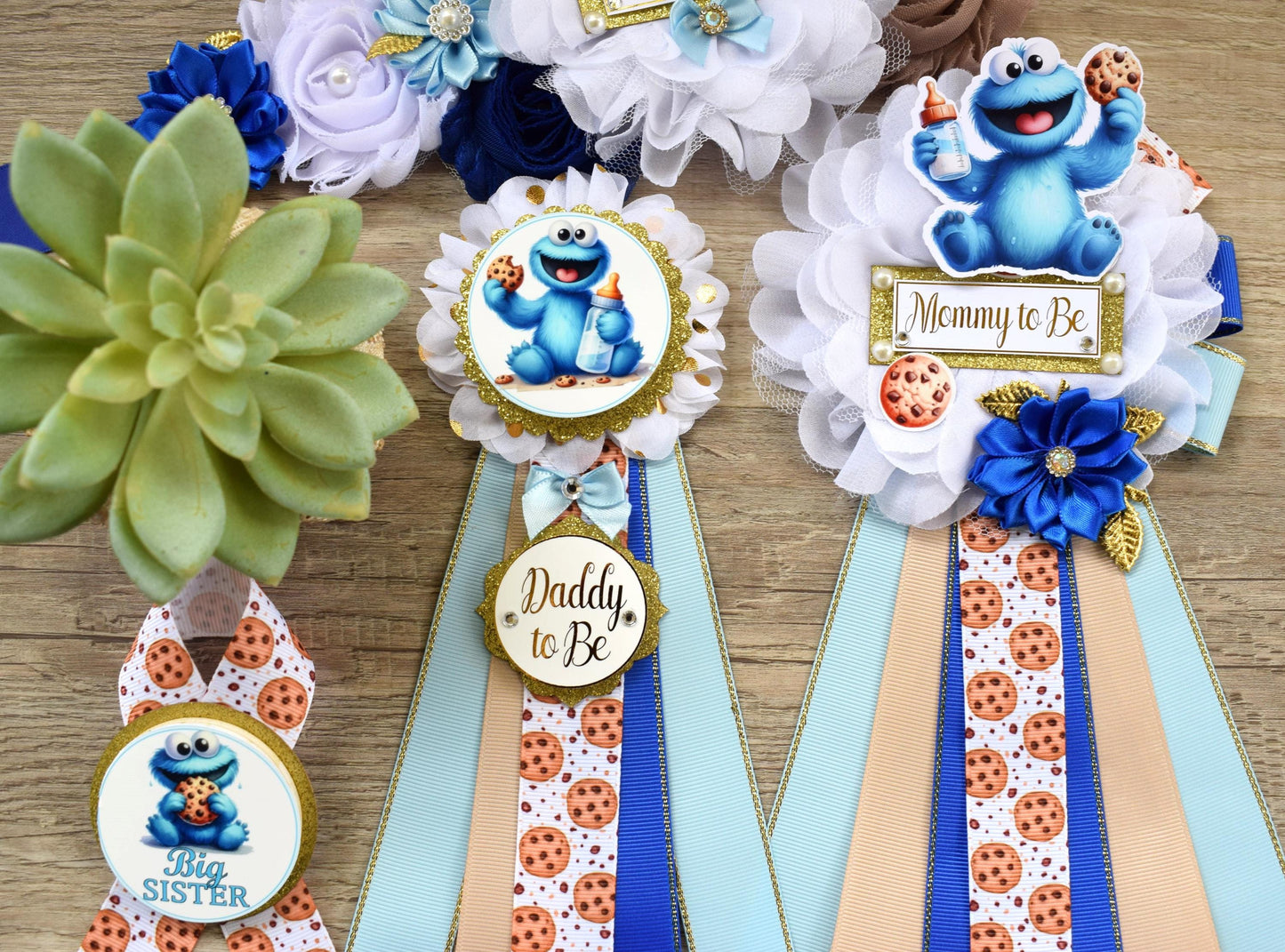 Cookie Baby Shower, Royal Brown White Maternity Sash, Mommy To Be, Daddy To Be, Custom - Celebrations By Cris