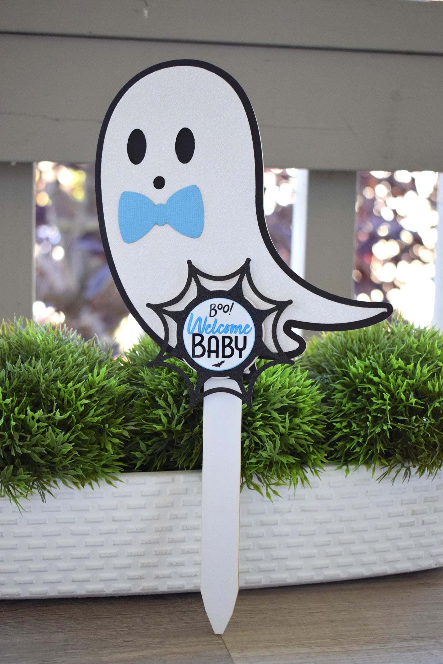 Blue Boy Ghost Cake Toppers, Baby Shower, Halloween Baby Shower, Centerpieces Decorations, Blue Ghost Shower Party Decor - S0011