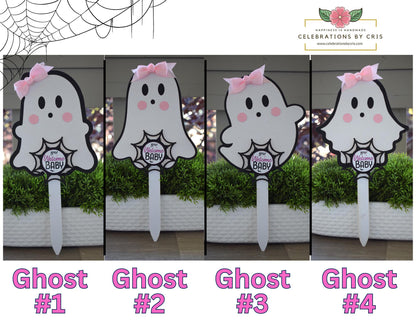 Pink Girl Ghost Mini Diaper Cake Baby Shower, Girl Pink Halloween Baby Shower Centerpieces Decorations, Pink Ghost Shower Party Decor - S011