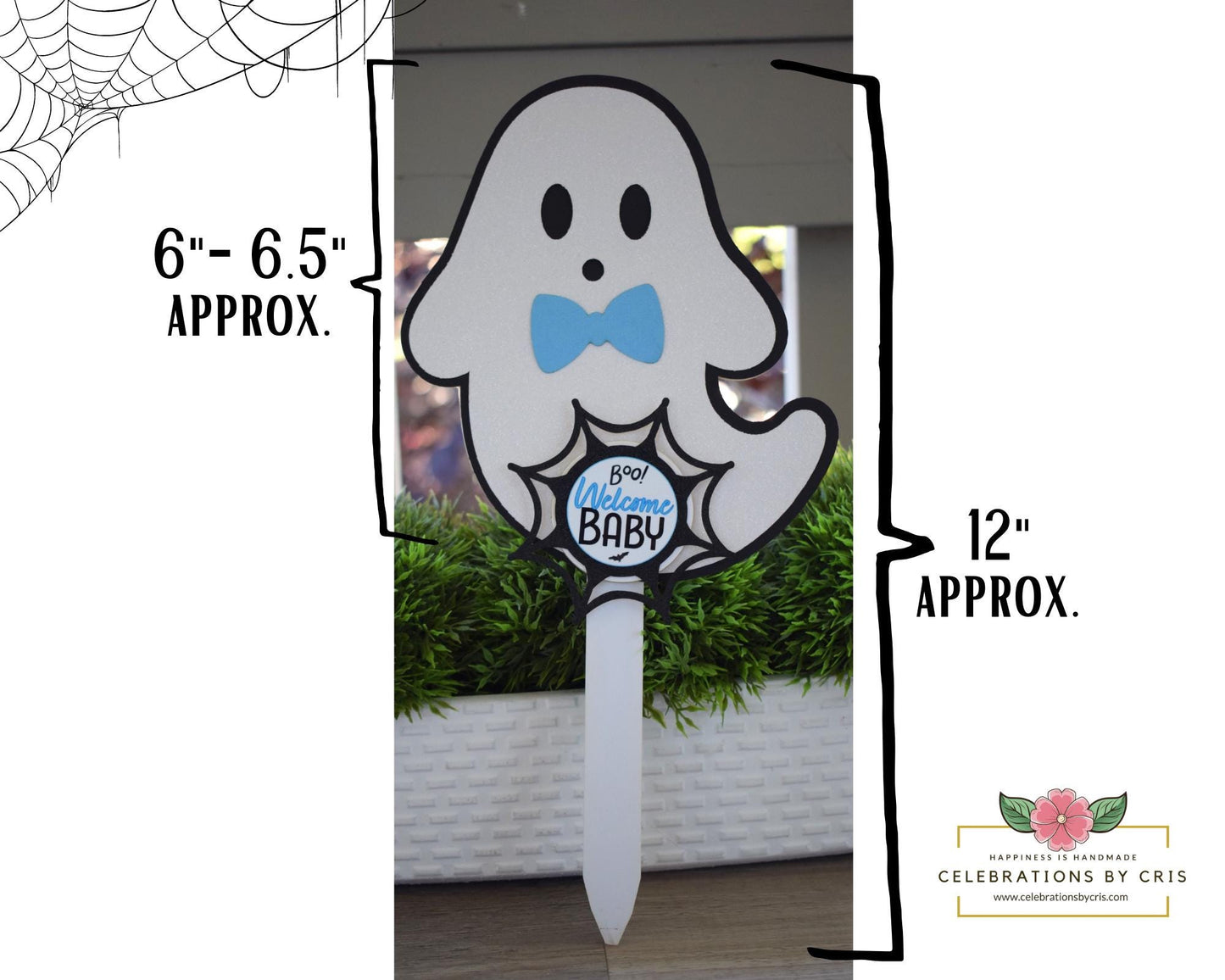 Blue Boy Ghost Cake Toppers, Baby Shower, Halloween Baby Shower, Centerpieces Decorations, Blue Ghost Shower Party Decor - S0011