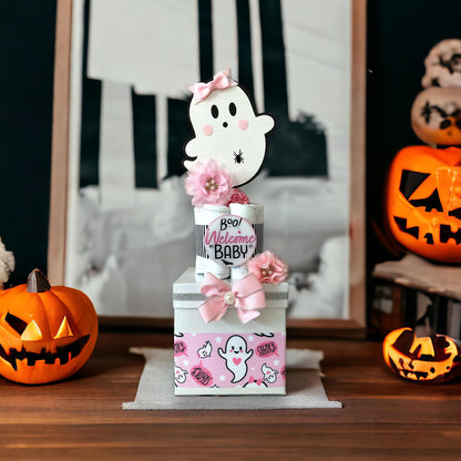 Pink Girl Ghost Centerpiece Baby Shower, Diaper Cake Baby Shower, Centerpieces Decorations, Room Decor, Baby Shower Present, New Mom Gift