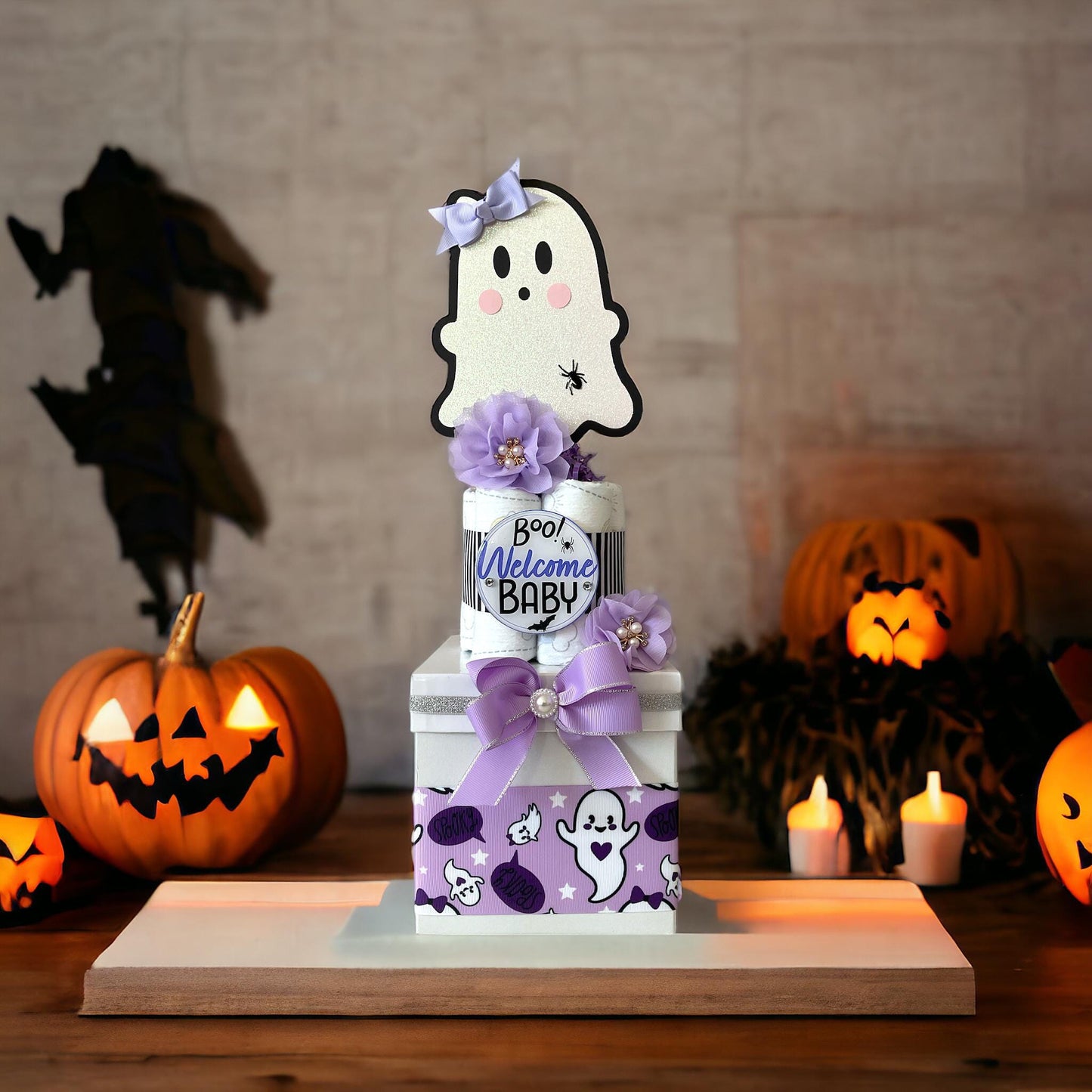 Lavender Girl Ghost Centerpiece Baby Shower, Diaper Cake Baby Shower, Centerpieces Decorations, Boy Room Decor, Baby Shower, New Mom Gift