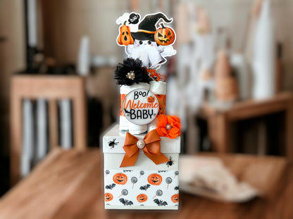 Orange Ghost Centerpiece Baby Shower, Diaper Cake Baby Shower, Centerpieces Decorations, Boy Room Decor, Baby Shower Present, New Mom Gift