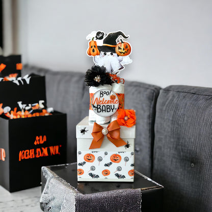 Orange Ghost Centerpiece Baby Shower, Diaper Cake Baby Shower, Centerpieces Decorations, Boy Room Decor, Baby Shower Present, New Mom Gift