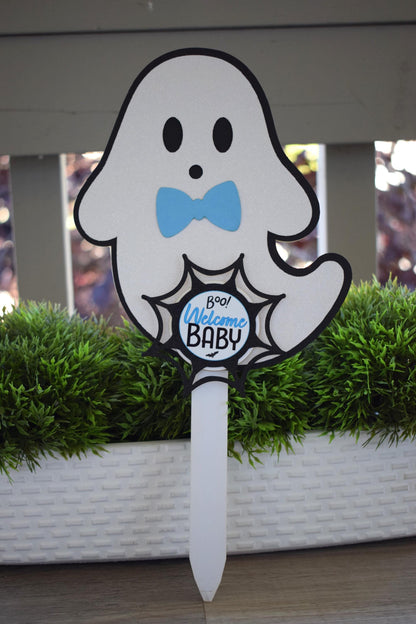 Blue Boy Ghost Cake Toppers, Baby Shower, Halloween Baby Shower, Centerpieces Decorations, Blue Ghost Shower Party Decor - S0011