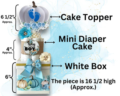 Blue Pumpkin Centerpiece Baby Shower, Gender Reveal Diaper Cake Baby Shower, Centerpieces Decorations, Boy Room Decor, New Mom Gift