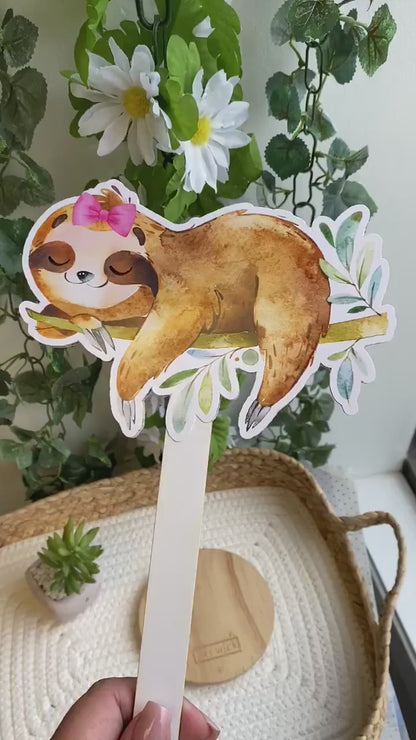 Girl Sloth Cake Toppers, Sloth Baby Shower Party, Baby Sloth Shower Centerpieces Decor, Girl Sloth Room Decor, Mom Gifts, CelebrationsByCris